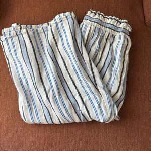 A New Day Striped Linen Midi Skirt